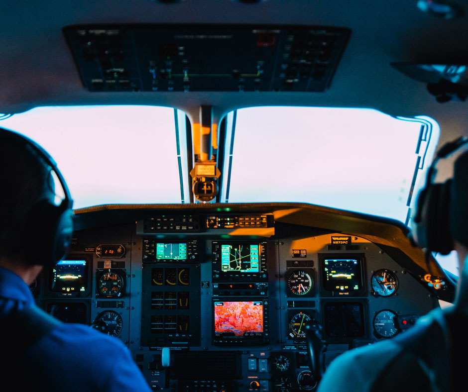 pilots planning flight travel